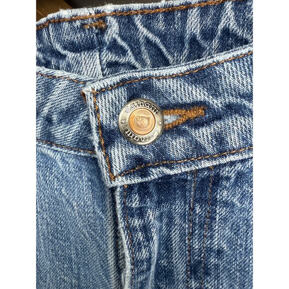 Vintage Carhartt Carpenter Jeans  Light Wash Straight Leg Workwear Utility Pants - Picture 3 of 5